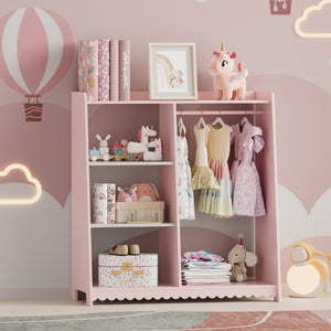 Gyermekruhásszekrény Vestnes 90x80x38 cm Cotton Candy/Fehér [en.casa] - premiumXL