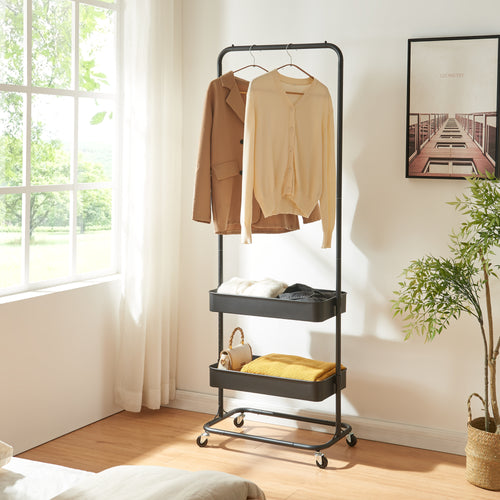 Gurulós ruhatartó állvány Kumad 175x58x36 cm [en.casa]