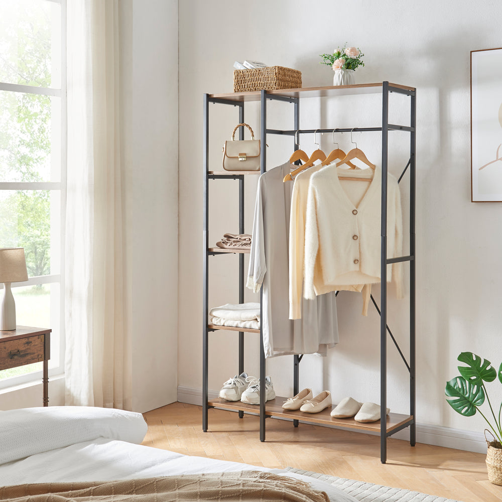 Ruhafogas Hvidovre 170x100x35 cm fekete/fa színű [en.casa] - premiumXL