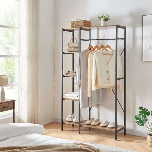 Ruhafogas Hvidovre 170x100x35 cm fekete/fa színű [en.casa] - premiumXL