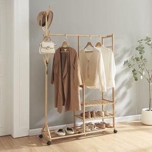 Gurulós ruhafogas Ikaalinen bambusz [en.casa] - premiumXL