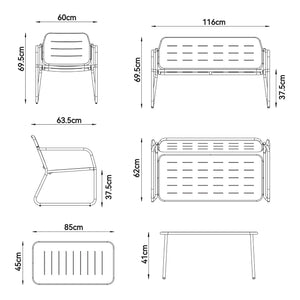 Kerti bútor szett Andria acél [casa.pro]
