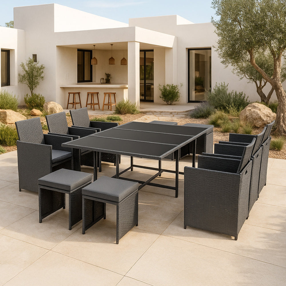 Polyrattan ülőgarnitúra Laredo XL különböző színekben [en.casa] - premiumXL