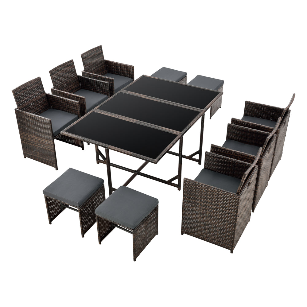 Polyrattan ülőgarnitúra Laredo XL különböző színekben [en.casa] - premiumXL