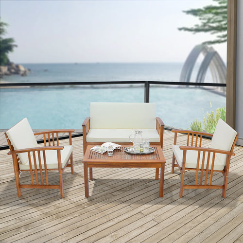 Kerti bútor szett Brissogne 4 részes akácfa FSC® - tanúsítvánnyal [en.casa] - premiumXL