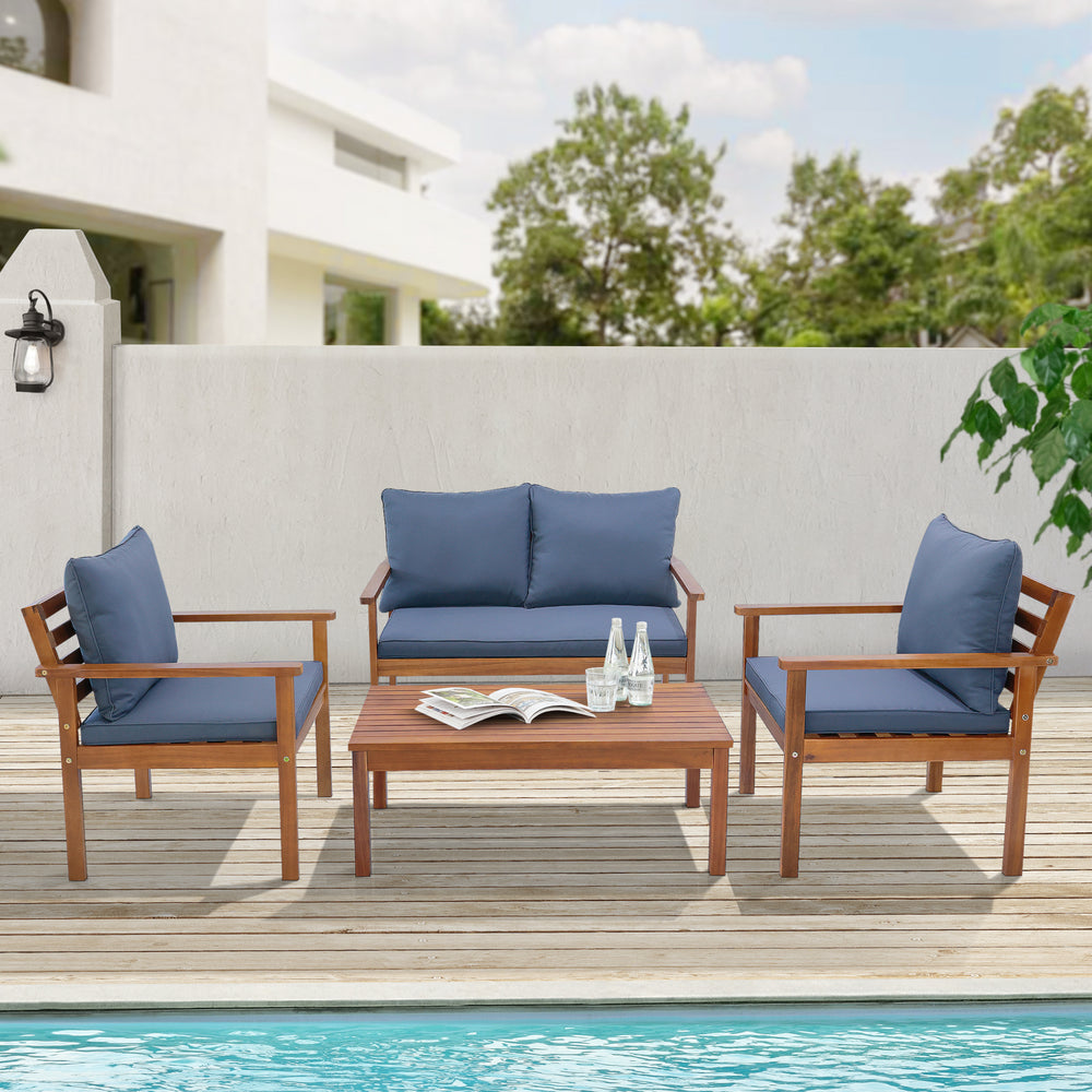 Kerti bútor szett Brittoli 4 részes akácfa FSC® - tanúsítvánnyal [en.casa] - premiumXL