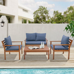 Kerti bútor szett Brittoli 4 részes akácfa FSC® - tanúsítvánnyal [en.casa] - premiumXL