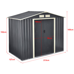 Kerti tároló ACMH-250XX tolóajtóval több méretben különböző tárolókapacitással [en.casa] 