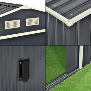 Kerti tároló ACMH-250XX tolóajtóval több méretben különböző tárolókapacitással [en.casa] 