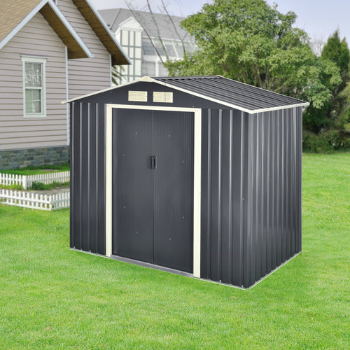 Kerti tároló ACMH-250XX tolóajtóval több méretben különböző tárolókapacitással [en.casa] 