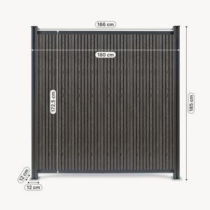 WPC moduláris kerítéspanel Grassano [neu.holz]