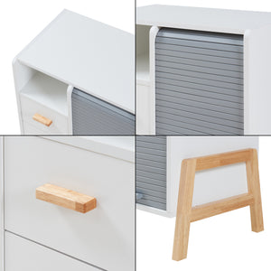 Komód Kvaefjord redőnyös ajtóval fehér/szürke [en.casa]