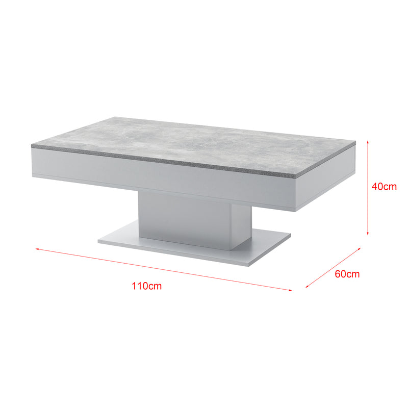 Méretrajz Dohányzóasztal Lünen 40 x 110 x 60 cm forgácslap [en.casa]