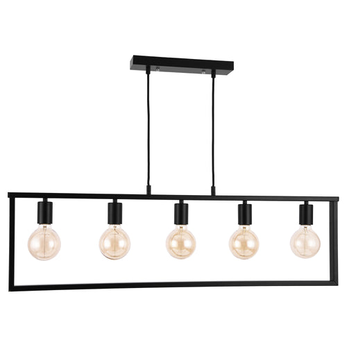[lux.pro]® Dekoratív függőlámpa 5 foglalattal "Glasgow" 100 x 30 cm design lámpa fekete