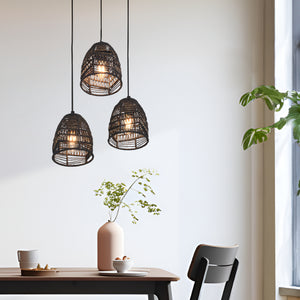 Andover függőlámpa fém+rattan fekete [lux.pro] - premiumXL