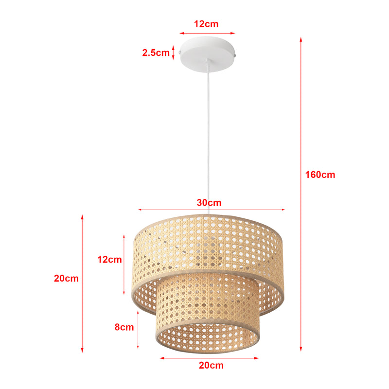 Méretrajz Függőlámpa Ascot rattan hatású [lux.pro]