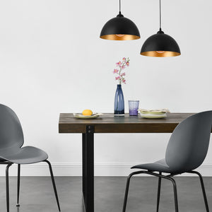 Függőlámpa 2 db-os szettben 2xE27 mennyezeti lámpa függeszték csillár fém fekete/fehér-arany  [lux.pro]® 