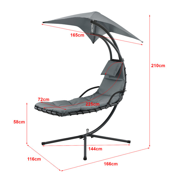 Függőágy tartóval acél/poliészter több színben [en.casa] 