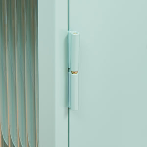 Fali szekrény bordázott üvegajtóval Zundert 60x35x15 cm acél [en.casa]