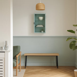 Fali szekrény bordázott üvegajtóval Zundert 60x35x15 cm acél [en.casa]