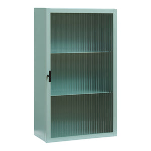 Fali szekrény bordázott üvegajtóval Zundert 60x35x15 cm acél [en.casa]