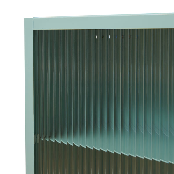 Fali szekrény bordázott üvegajtóval Zundert 60x35x15 cm acél [en.casa]