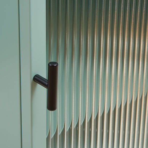 Fali szekrény bordázott üvegajtóval Zundert 60x35x15 cm acél [en.casa]