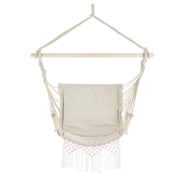 Függőfotel 120 x 100 x 65 cm, 150 kg-ig függőfotel pamut+keményfa [casa.pro]® 