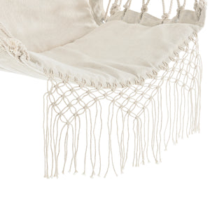 Függőfotel 120 x 100 x 65 cm, 150 kg-ig függőfotel pamut+keményfa [casa.pro]® 