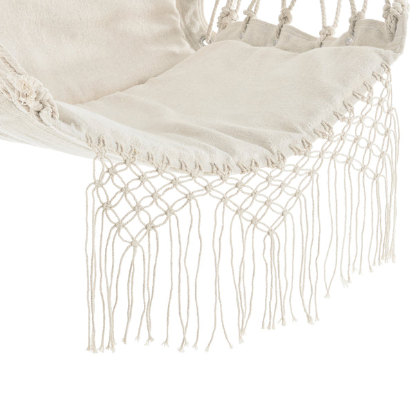 Függőfotel 120 x 100 x 65 cm, 150 kg-ig függőfotel pamut+keményfa [casa.pro]® 