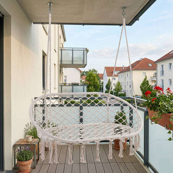 Függőfotel Kailua 135x129x65 cm krémfehér [casa.pro]