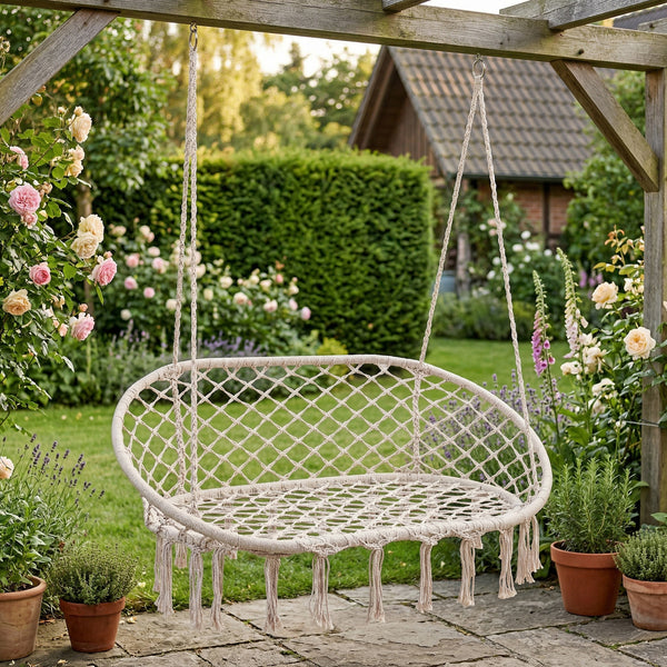 Függőfotel Kailua 135x129x65 cm krémfehér [casa.pro]