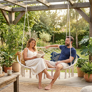 Függőfotel Kailua 135x129x65 cm krémfehér [casa.pro]