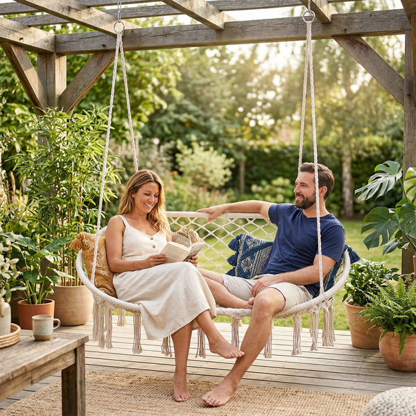 Függőfotel Kailua 135x129x65 cm krémfehér [casa.pro]