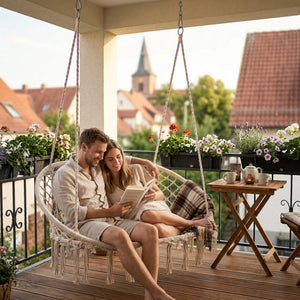 Függőfotel Kailua 135x129x65 cm krémfehér [casa.pro]