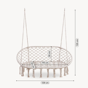 Függőfotel Kailua 135x129x65 cm krémfehér [casa.pro]