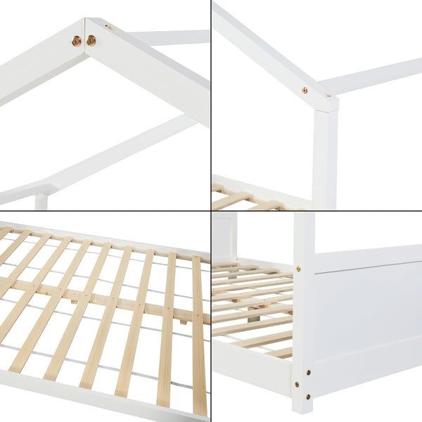 Házikó gyerekágy Simo fenyő fehér [en.casa]