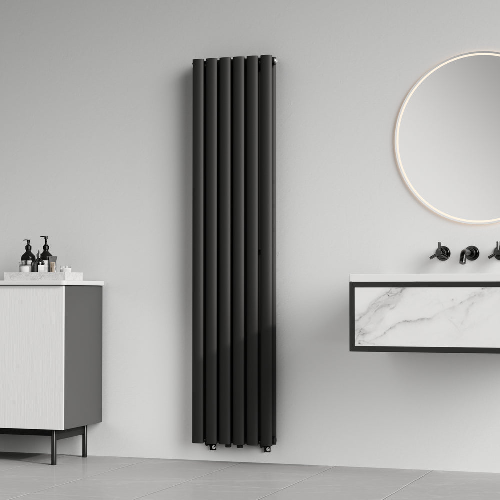 Kétrétegű design csőradiátor Nore fekete 160x36cm, 1198W [neu.haus]