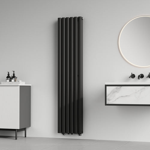 Kétrétegű design csőradiátor Nore fekete 160x36cm, 1198W [neu.haus]