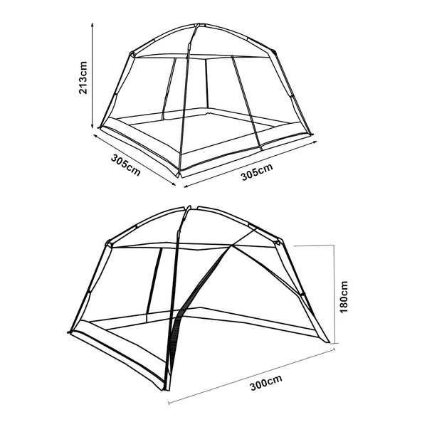 Kerti szúnyoghálós pavilon Beekdaelen 305x305x213cm több színben [pro.tec]