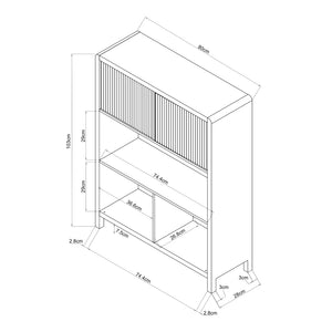 Komód Lukkodso ajtókkal [en.casa]