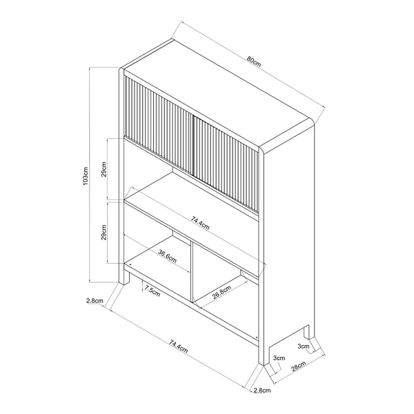 Komód Lukkodso ajtókkal [en.casa]