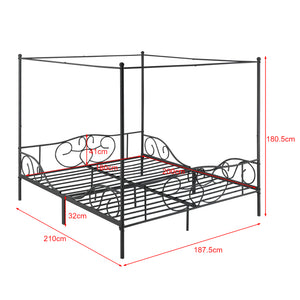 Fém baldachinos ágy Finström [en.casa]
