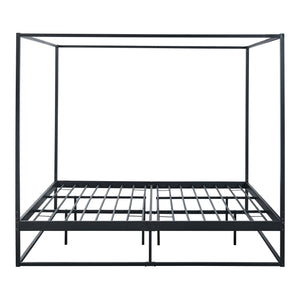 Baldachinos ágy Kristianstad fém fekete több méretben [en.casa]
