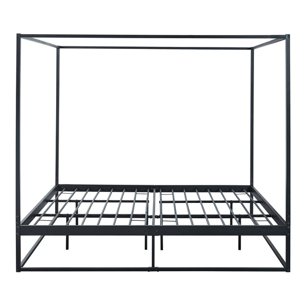 Baldachinos ágy Kristianstad fém fekete több méretben [en.casa]