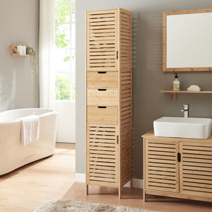Magas szekrény Boksereys 180x35x35 cm bambusz [en.casa] - premiumXL