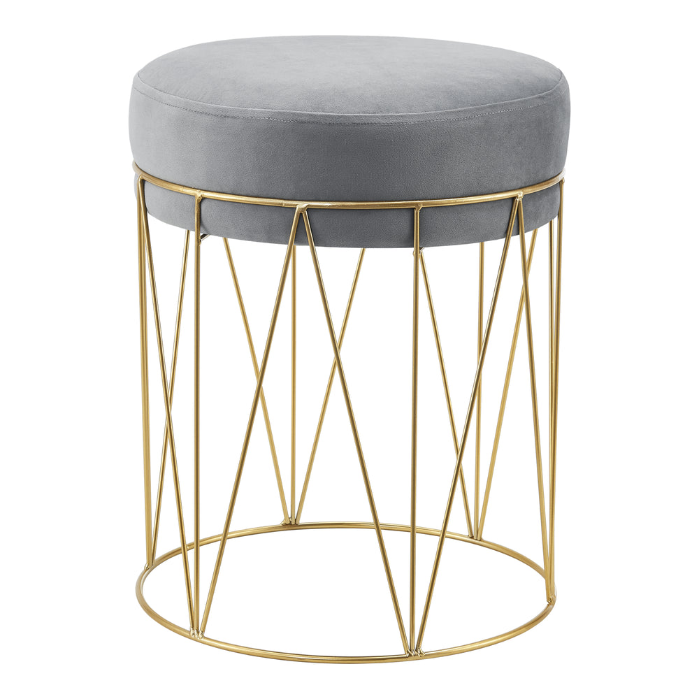 Ülőke Melsele 45 x 35 cm 100 kg-ig szürke/sárgaréz [en.casa]