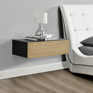 [en.casa]® Falipolc fiókkal fali éjjeliszekrény 50x24x12cm több színben