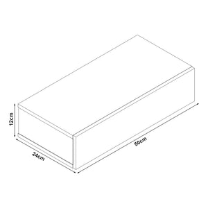 [en.casa]® Falipolc fiókkal fali éjjeliszekrény 50x24x12cm több színben