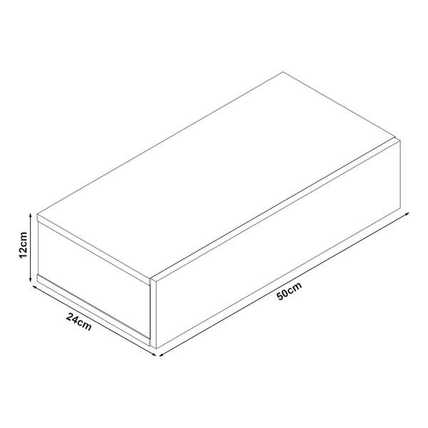 [en.casa]® Falipolc fiókkal fali éjjeliszekrény 50x24x12cm több színben